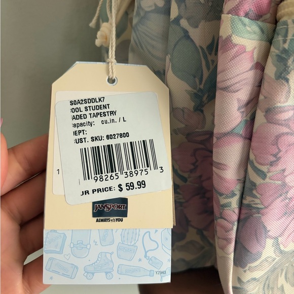 Jansport Floral Backpack - Pink and Blue - Picture 3 of 10